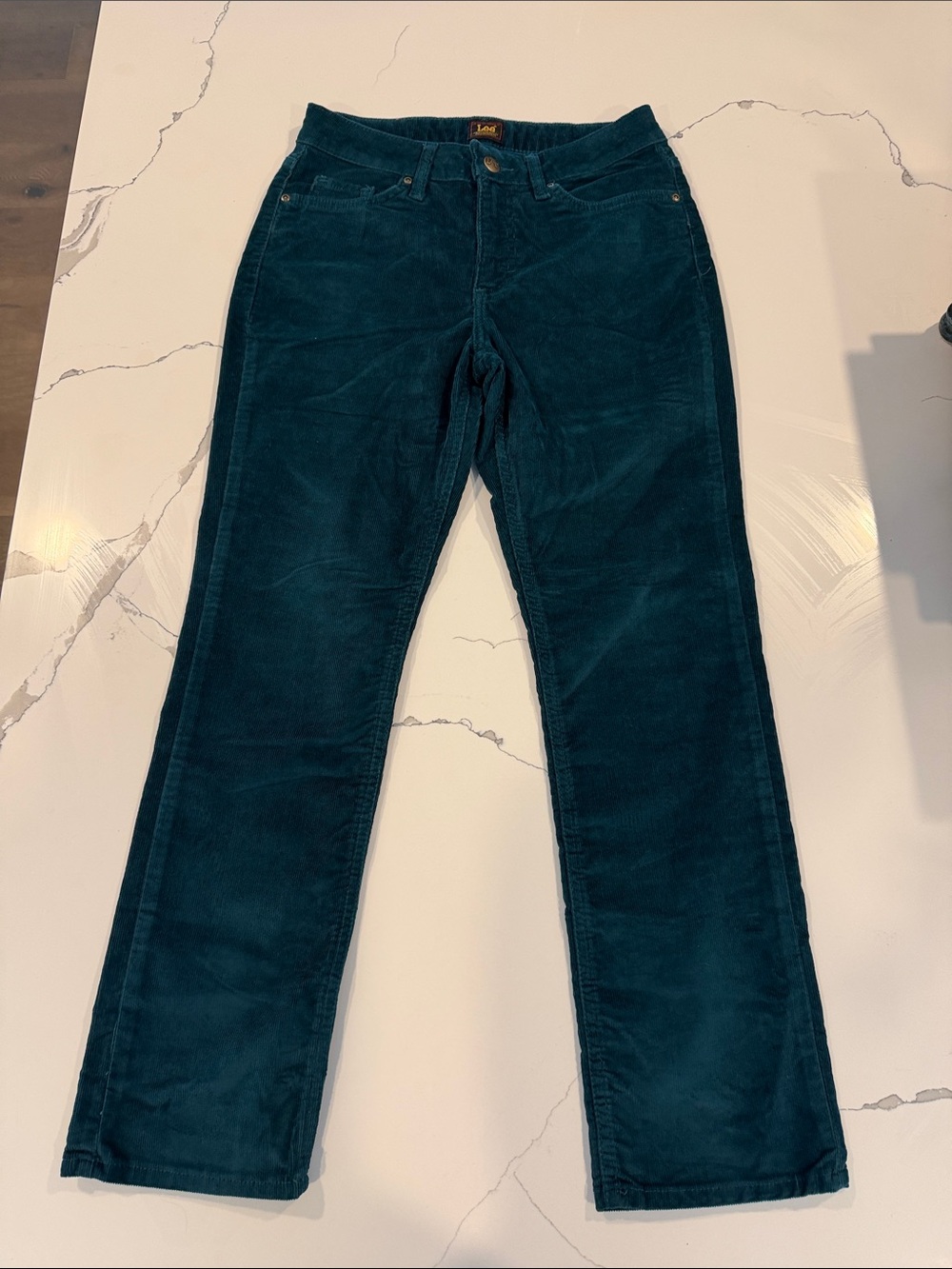 Lee Women's Teal Straight-Leg Corduroy Jeans 6 Short